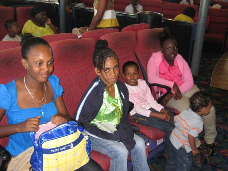 Children anxiously await to reach Tobago
