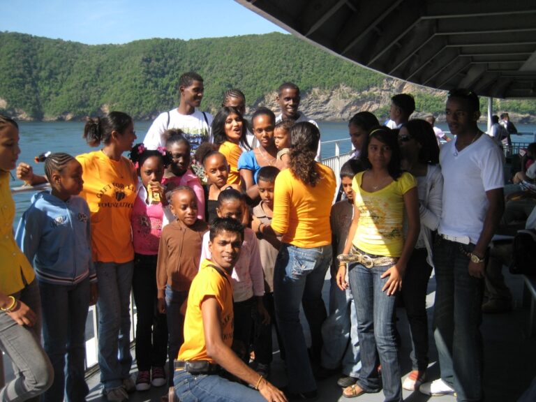 Children are happy as they approach Tobago