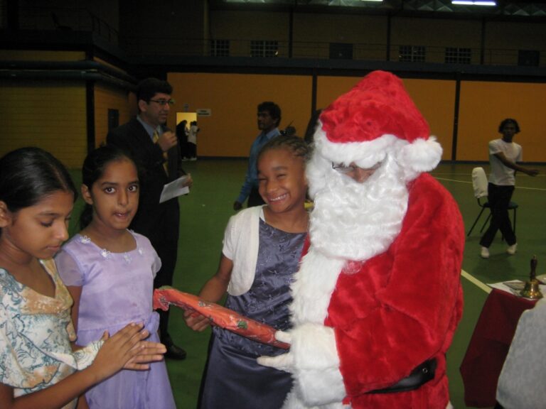Santa gives the gifts